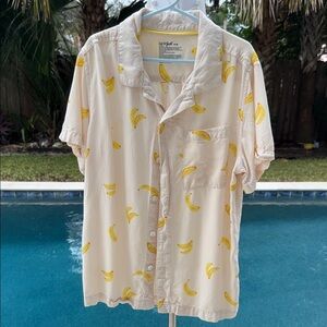 Cat & Jack Yellow Banana Print Button Up size 8